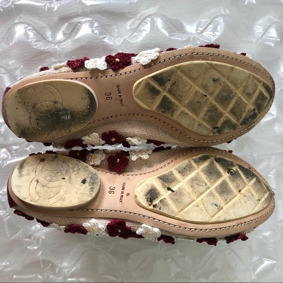 Chanel Camellia Floral Cap Toe Flats GUC size 6 - Picture 7 of 8